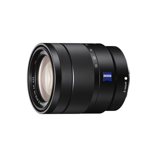 Sony Zeiss SEL-1670Z Standard-Zoom-Objektiv 16-70mm F4.0. Schwarzes, zylindrisches zur Bildaufnahme mit variabler Brennweite.