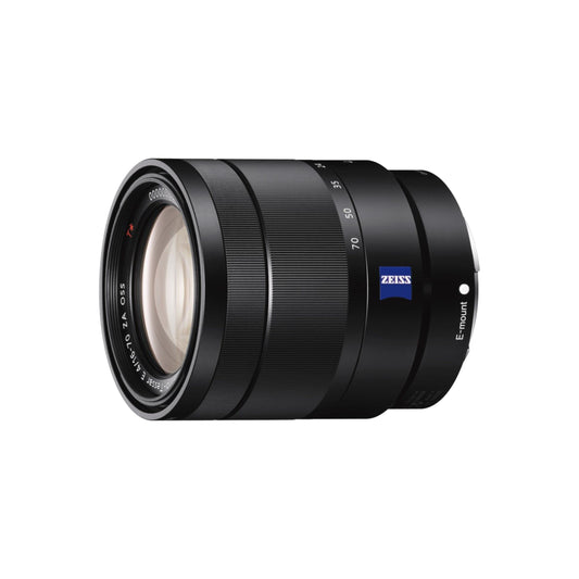 Sony Zeiss SEL-1670Z Standard-Zoom-Objektiv 16-70mm F4.0. Schwarzes, zylindrisches zur Bildaufnahme mit variabler Brennweite.