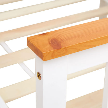 Homestyle4u 1842 Einzelbett Weiss 90x200 Kiefer Massivholz