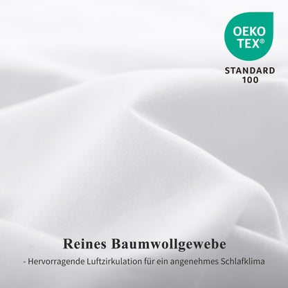 Aisbo Bettwäsche-Set 135x200 cm aus Baumwolle, 4teilig, weiss