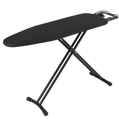 Aoufottes Dampfbügelbrett höhenverstellbar, 120 x 38 cm, schwarz, Bügelfläche aus Stahl