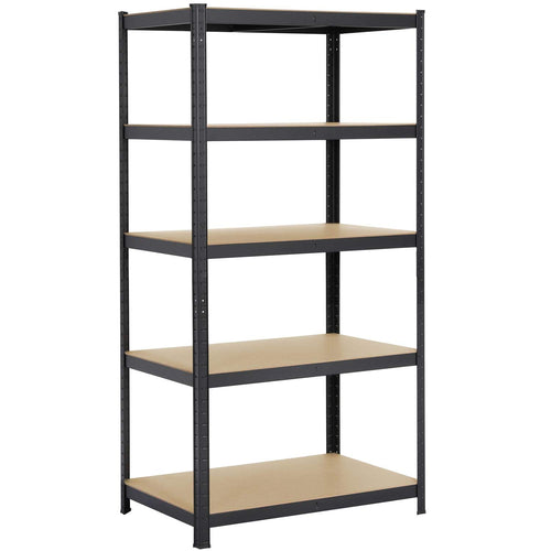 Yaheetech Schwerlastregal Metallregal – 180x90x60cm, 5 Böden. Graues Metallregal für Lagerung in Keller/Garage/Werkstatt.