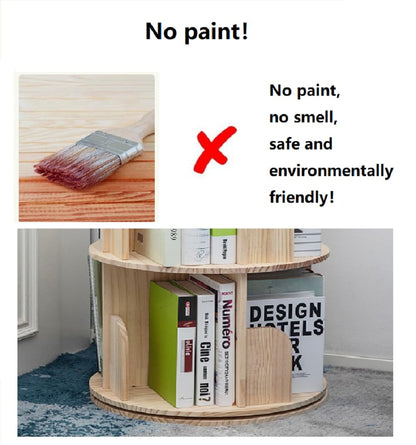 Heehee Massivholz Bücherregal drehbar 360° bodenstehend – 5-stöckig