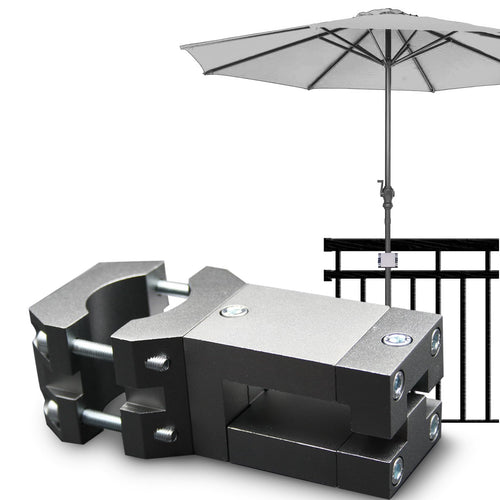 KD-TECH Sonnenschirmhalter V2 für eckige Balkongeländer ohne Bohren