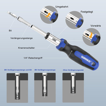 SORAKO Schraubendreher-Set, 118-teilig, magnetisch, mit Bits