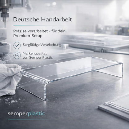 semper plastic Monitorständer aus Acrylglas – Bildschirmerhöhung 10 cm