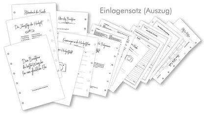 Familienstammbuch Liya aus Samt, Grau mit Goldprägung, inkl. Einleger