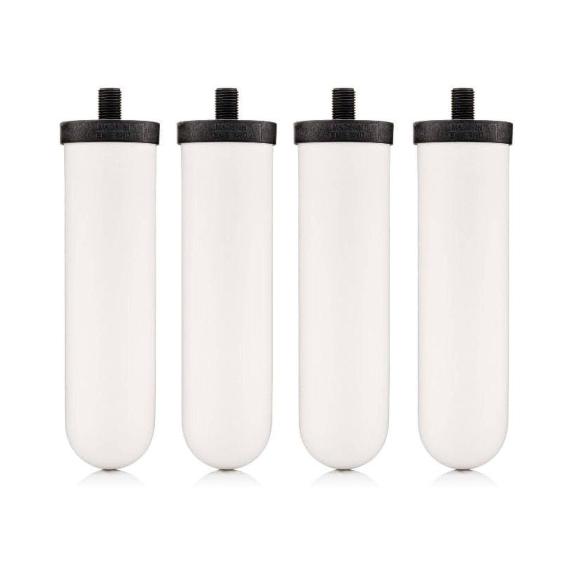British Berkefeld 7" Ultra Sterasyl Keramikfilter - 4er Pack. Zylindrisch, weiß. Filtert Wasser zur Aufbereitung.