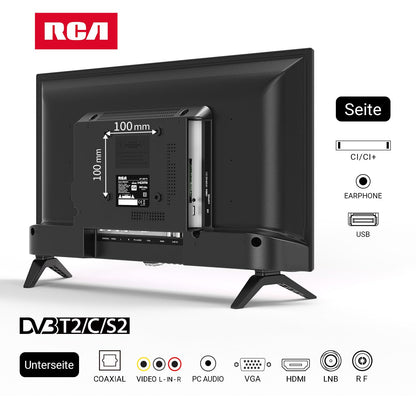 RCA Fernseher 24 Zoll (60 cm) LED HD – Triple Tuner Hotelmodell