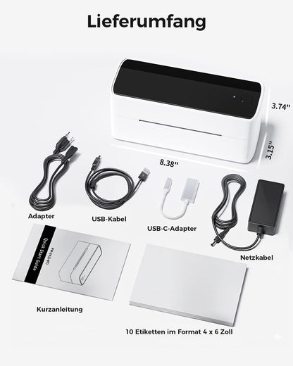 Phomemo 241BT Etikettendrucker, Bluetooth-Thermodrucker 4x6