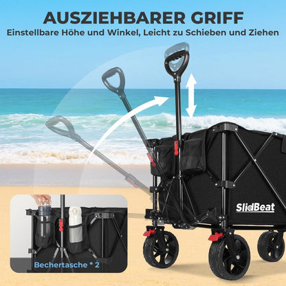 SLIDBEAT XXL Faltbollerwagen 220L/200KG – All-Terrain Räder