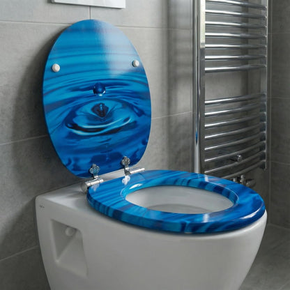 SINOBATH WC-Sitz mit Absenkautomatik, MDF, antibakteriell, Navy Blau