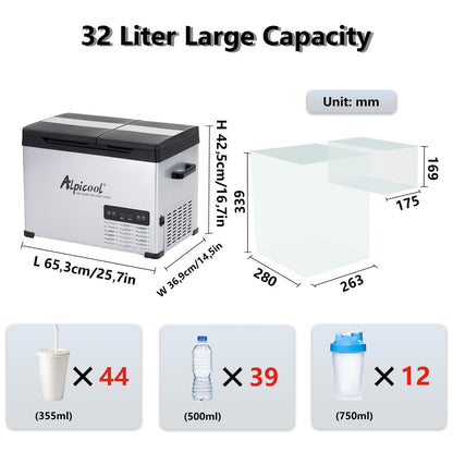 Alpicool CHS45 Kompressor Kühlbox 32L – Dualzone Tragbar