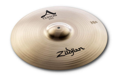 Zildjian A Custom Series Crash Cymbal – 18 Zoll Brilliant Finish: Rundes Becken für explosive Akzente im Schlagzeug.