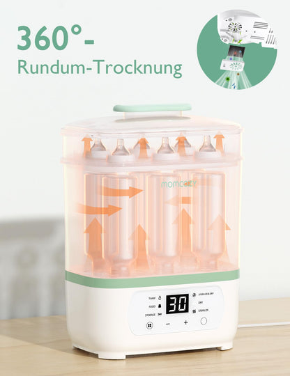 Momcozy Dampfsterilisator für Babyflaschen 3-in-1 mit Trocknung