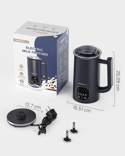SIMPLETASTE Milchaufschäumer elektrisch 4-in-1 mit LED-Display