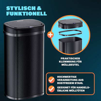 Monzana Sensor Mülleimer Küche 58L Automatik Schwarz
