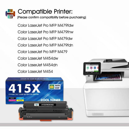 Kompatibel für HP 415X Toner Set mit Chip - 4er-Pack