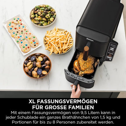 Ninja Double Stack XL Heissluftfritteuse - 9.5L Schwarz/Kupfer
