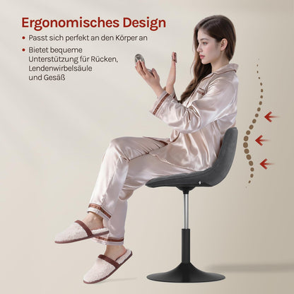 WOLTU Schminkhocker BH300dgr-1, höhenverstellbar, Samt, Dunkelgrau