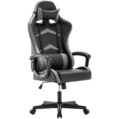 IntimaTe WM Heart Ergonomischer Gaming Bürostuhl – Grau, hohe Rückenlehne, Rollen. Für komfortables Sitzen am PC.