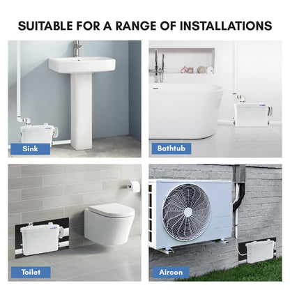 Aquamatix Hebeanlage 400W für WC – 3 Einlässe, 6.5m Vertikal