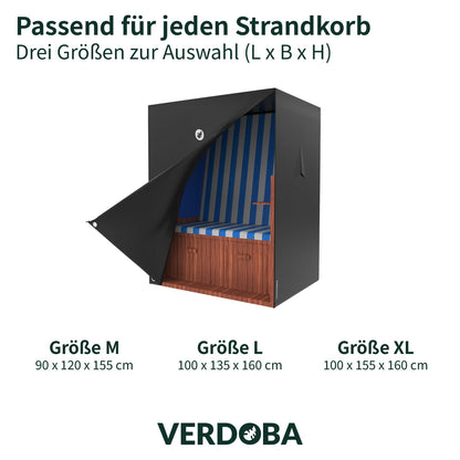 VERDOBA Strandkorb Schutzhülle Premium Winterfest – 100x135x160 cm