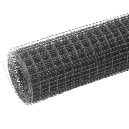 vidaXL Gartenzaun PVC-beschichtet - Grau, Wetterfest
