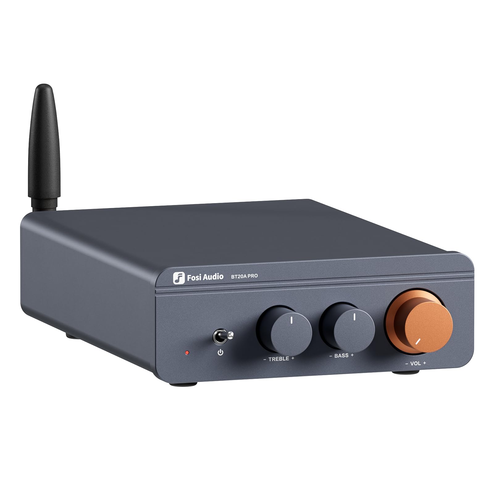 Fosi Audio BT20A Pro Mini Hifi Verstärker Bluetooth Class D. Kompakt, schwarz. Verstärkt Audiosignale kabellos via Bluetooth für passive Lautsprecher.