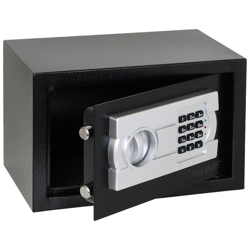 HMF Möbeltresor mit Zahlenschloss, Safe für DIN A5 Dokumente, schwarz, einwandiger Stahlkorpus, pulverbeschichtet