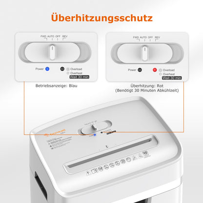 Bonsaii Aktenvernichter Schredder C282-A - P-4 Kreuzschnitt 12 Blatt