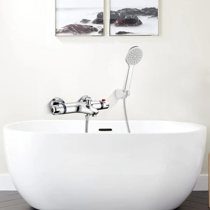 Klassik Thermostat Dusch-/Wannenarmatur Aufputz Chrom 38°C