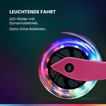 Fun Pro ONE Roller, der Sichere Premium Roller Kinder ab 3 Jahre, LED Räder, faltbar, ab Kleinkind Junge Mädchen, Kinderroller, 3 4 5 6 Jahre