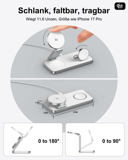 KEEPRO T8 Qi2 25 W 3-in-1 Ladestation für iPhone, Apple Watch, AirPods