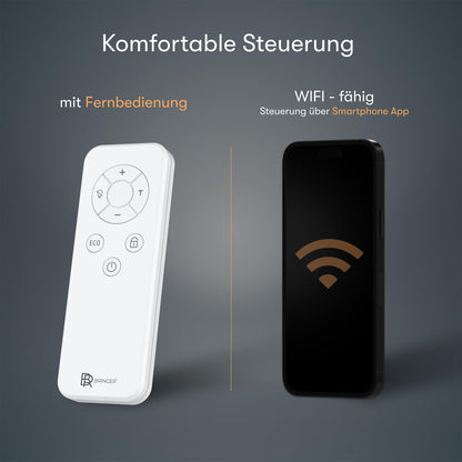 BR Bringer Metall Infrarotheizung 450W Wand/Standheizung – Smart Weiss