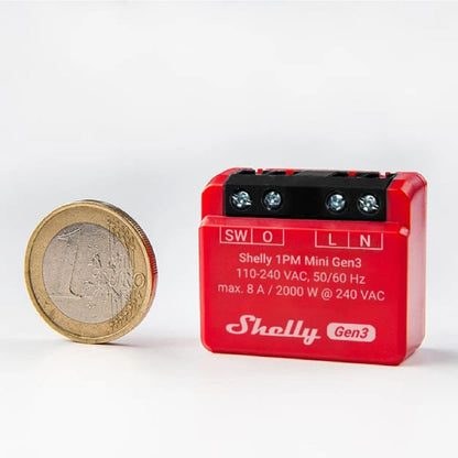 Shelly 1PM Mini Gen3 Smart WLAN-Relais mit Leistungsmessung - 4er Pack