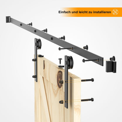 Signstek Schiebetürsystem Komplett-Set – 2,44m Schwarz