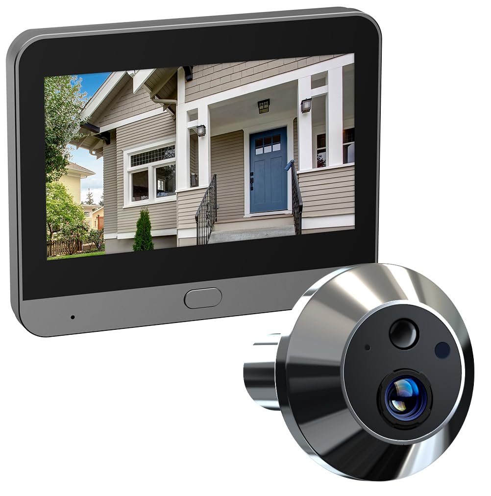 TKSTAR Türspion Kamera PD10-2, WLAN mit 4,3" Monitor und Nachtsicht, Display und Kameralinse