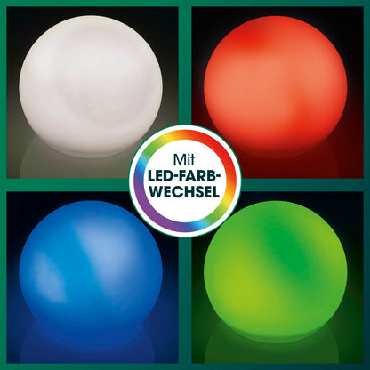 EASYmaxx LED Solarleuchte Kugel 2er-Set mit Farbwechsel, 30 cm