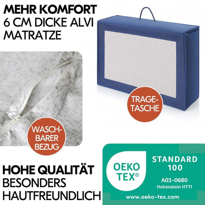 hauck Dream N Play Baby Reisebett – Alvi Komfort Matratze, Moskitonetz, Beige