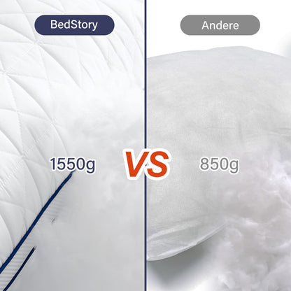 BedStory Kopfkissen 80x80 - 2er Set höhenverstellbar