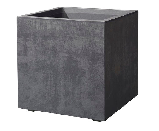Kreher XL Pflanzkasten Millennium Kunststoff – 40L Anthrazit. Rechteckiger Behälter zum Bepflanzen von Blumen, Kräutern auf Balkon, Terrasse.