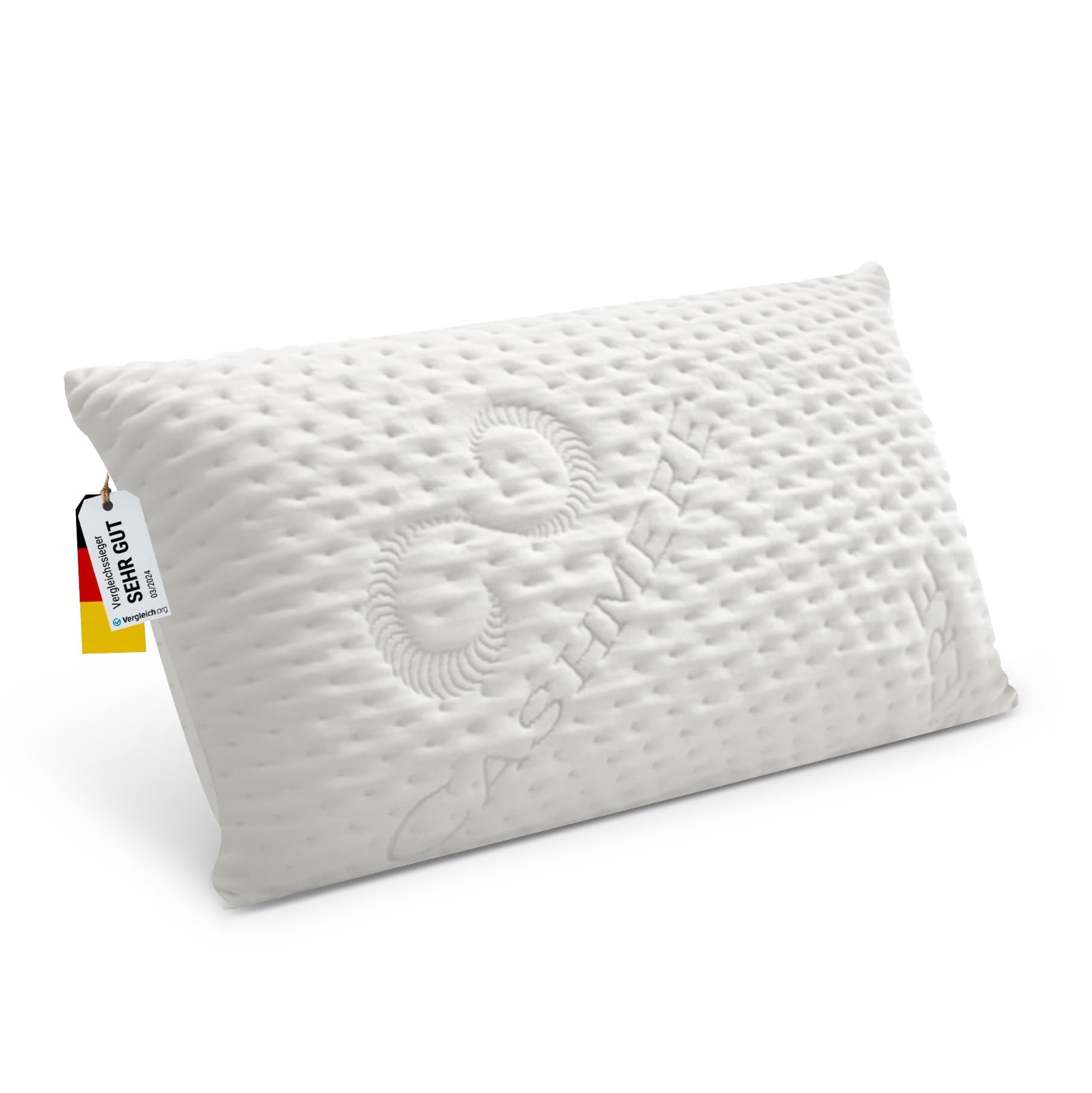 FMP Matratzenmanufaktur Orthopädisches Nackenkissen Visco 11 cm weiss. Weisses, ergonomisch geformtes Visco-Kissen stützt Halswirbelsäule im Schlaf.