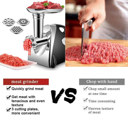 SINZUX Elektrischer Fleischwolf 2800 W mit Wurst- und Kibbeh-Set