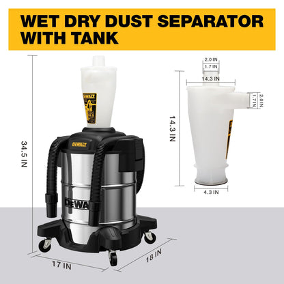 DEWALT DXVCS003 Zyklon-Staubabscheider - 10 Gal, Edelstahl