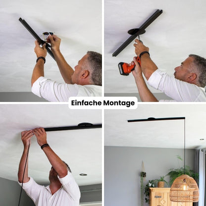 Lightswing® Single Aufhängesystem Hängelampe - Matt Schwarz 90cm