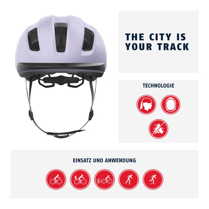 ABUS Purl-Y Fahrradhelm NTA für E-Bike & S-Pedelec, Light Lavender, M
