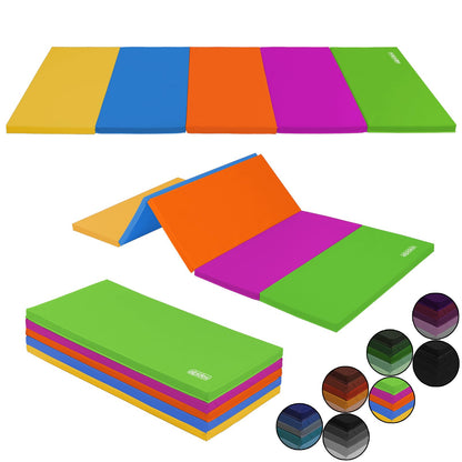 ALPIDEX Turnmatte klappbar 185 x 78 x 3,2 cm Weichbodenmatte bunt mit weicher, lederähnlicher Oberfläche