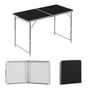 WOLTU Campingtisch CPT8122sz, höhenverstellbar, 120x60 cm, schwarz, MDF-Platte und Aluminiumgestell