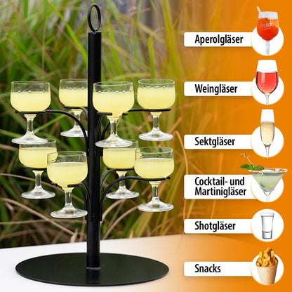 SpritzUpYourLife Getränke-Tower Aperol-Ständer für 8 Gläser, schwarz